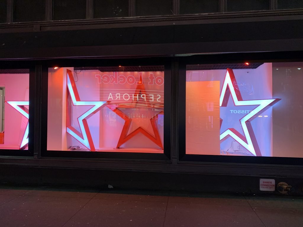 We created the iconic Macy's star logo as 3D faux LED structures. These were used throughout their windows and in-store set-ups at the Macy's flagship store in Herald Square, New York City. We also created resin molded stars in the brands iconic red too.